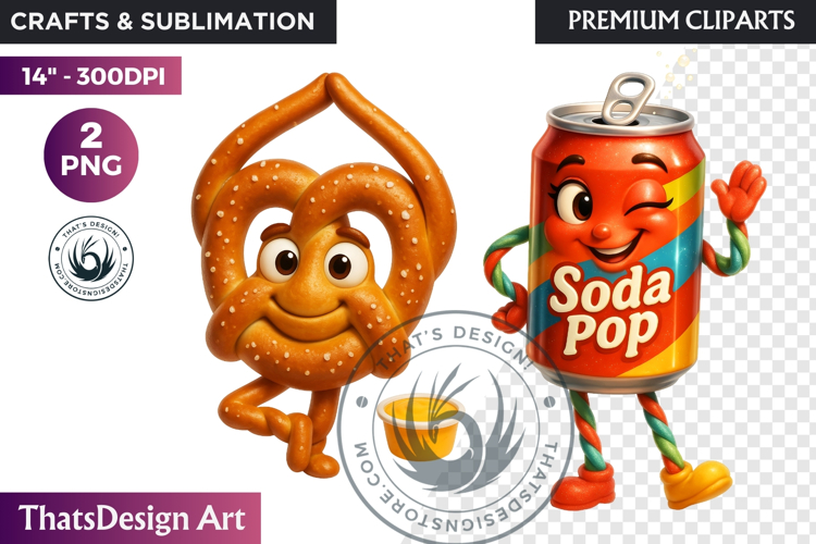 Fantasy Junk Food Characters RPG Clipart Sweets PNG Graphics
