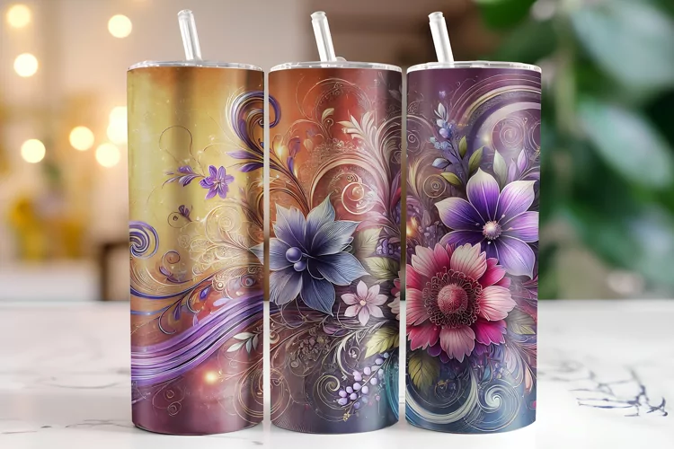 Flowers Tumbler Wrap | Sublimation | Tumblers