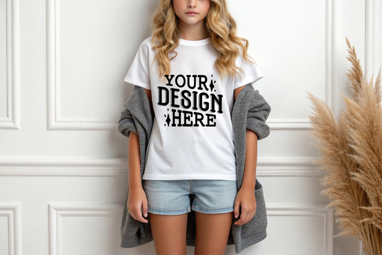 Girl T-shirt Mockups, Baby Mock Up, Styled Stock Mockup