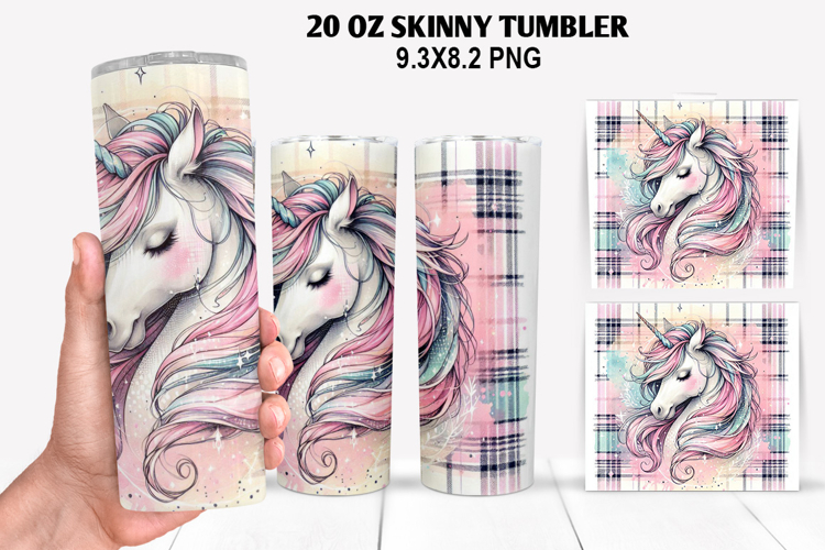 Unicorn Skinny Tumbler 20oz Wrap Design, Animal Tumbler Wrap