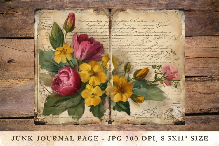 Printable Junk Journal Pages wildflower 8