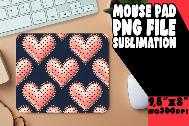 Bright Mouse Pad Design Sublimation, Heart