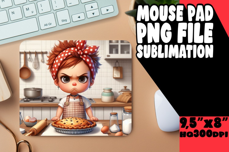 Blissful Mouse Pad Sublimation Ideas, Girl Grumpy