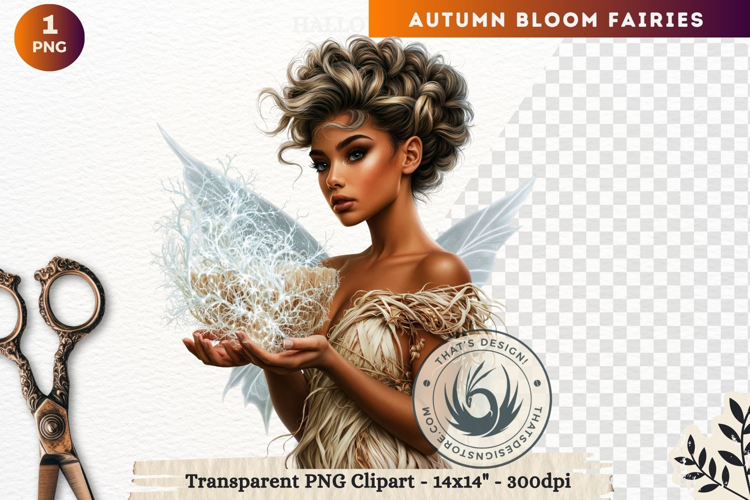 Autumn Bloom Floral Fairy Clipart, Mythical Fantasy PNG