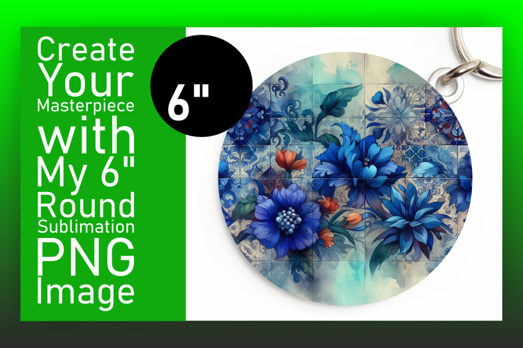 Trendy Circle Design for Keychains , Watercolor Patter