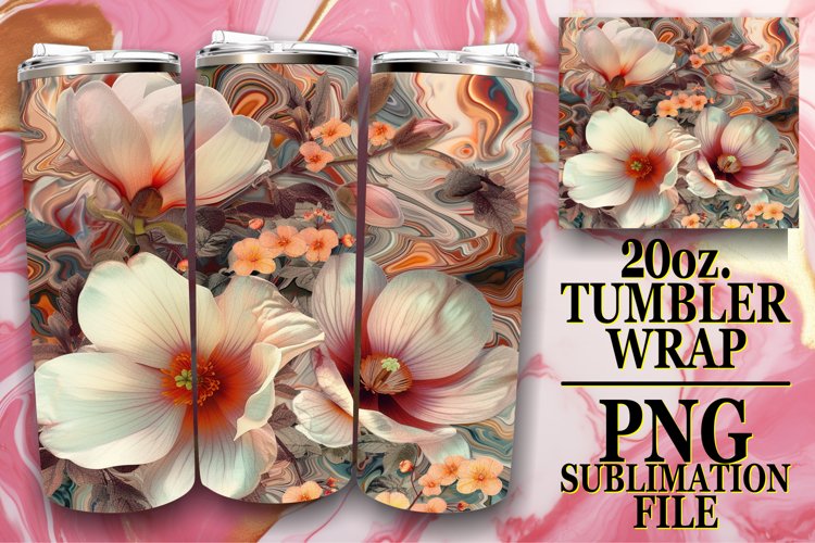 Vibrant Spring Abstract Tumbler Wrap 20oz example image 1
