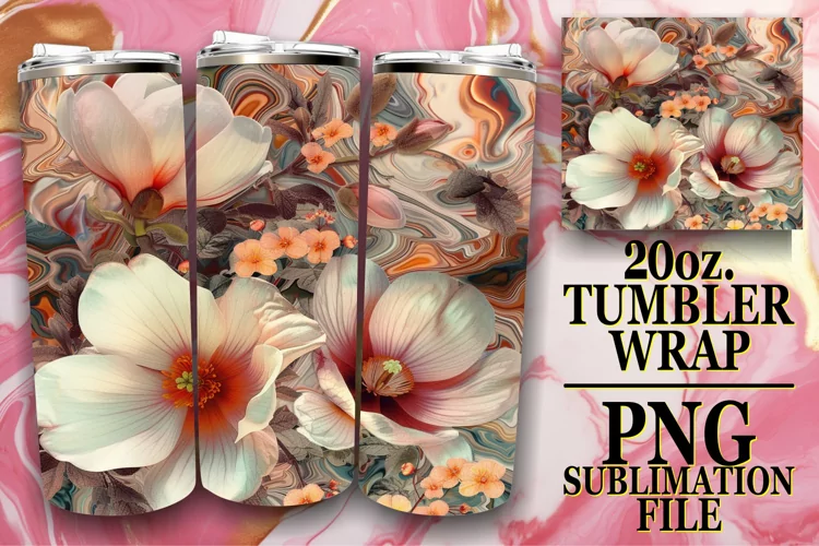Vibrant Spring Abstract Tumbler Wrap 20oz