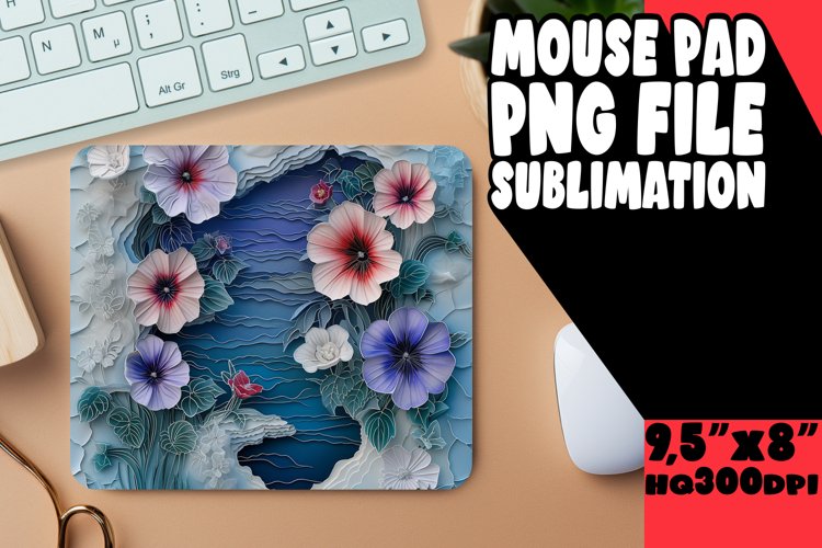 3D Flower Hole for Sublimation Mouse Pad PNG