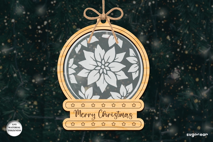 Christmas Snowglobe Ornament Laser Cut | Glowforge | SVG
