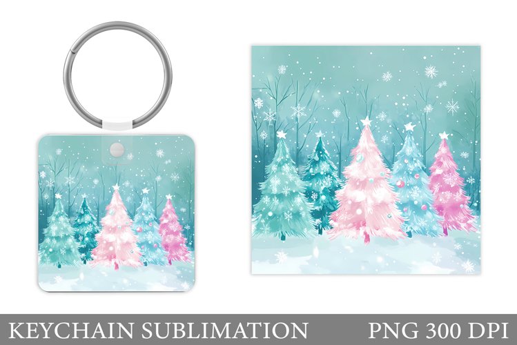 Christmas Tree Keychain. Christmas Keychain Sublimation