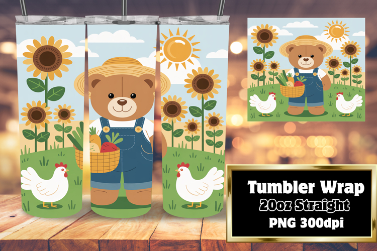 SOPHISTICATED 20oz Sublimation Tumbler , Cute Bear