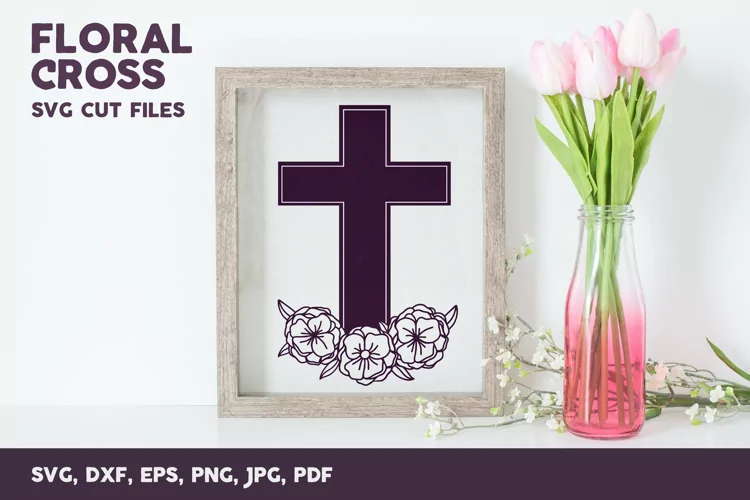 Floral Cross SVG | Cross With Flowers SVG
