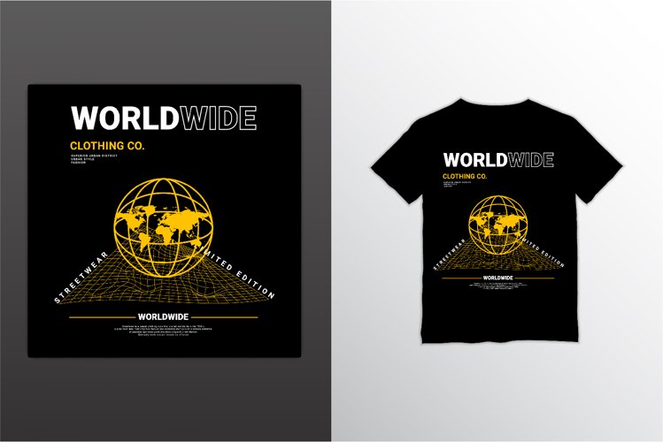 Worldwide writing design, suitable for screen printing