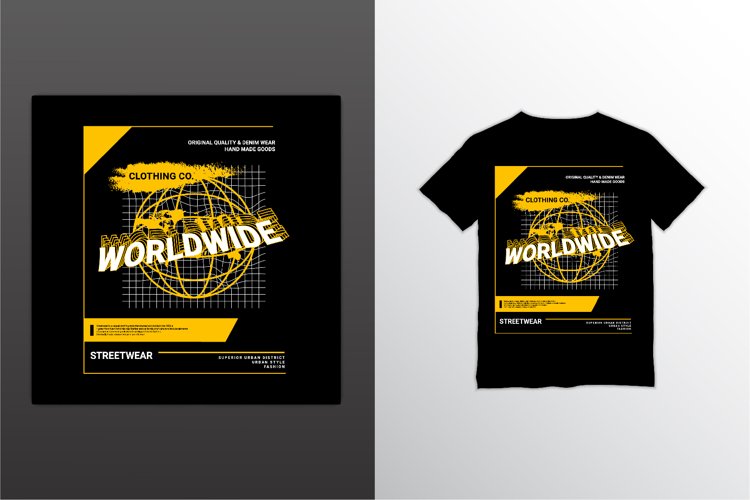 Worldwide writing design, suitable for screen printing