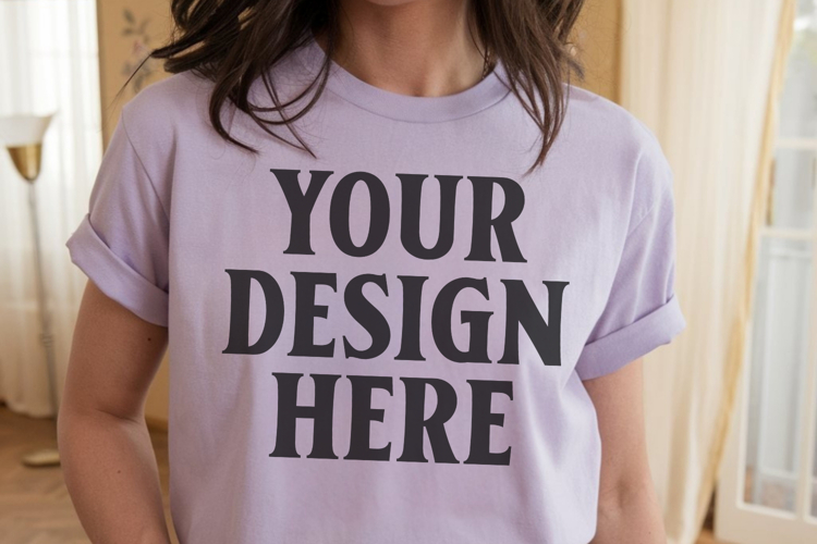 Comfort Colors 1717 Orchid T-Shirt Mockup