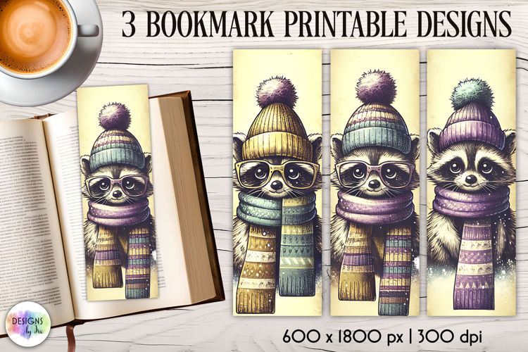 Vintage Winter Animals Bookmarks, Cute Retro Animal Bookmark