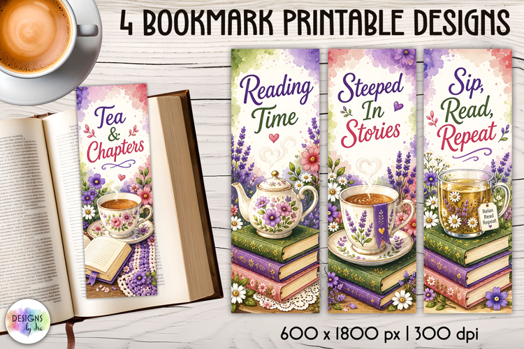 Tea Lover Bookmarks | Cozy Reading Printable Designs