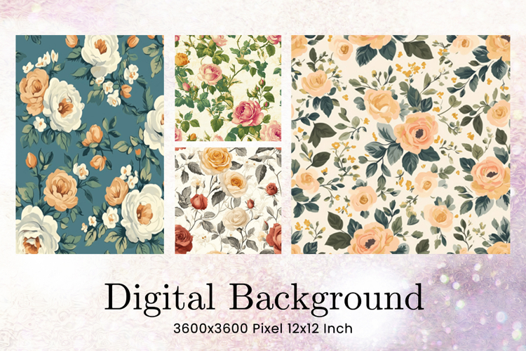 Flower Pattern Background Wallpaper Digital Paper_26