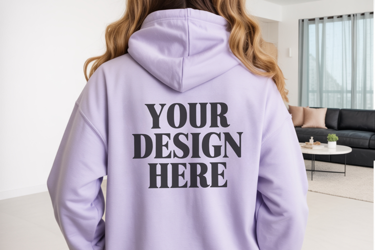 Safety pink Gildan 18500 Hoodie Mockup ,Cozy Unisex Sweatshi