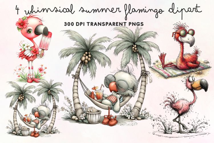 Cute Flamingo Clipart Image 15