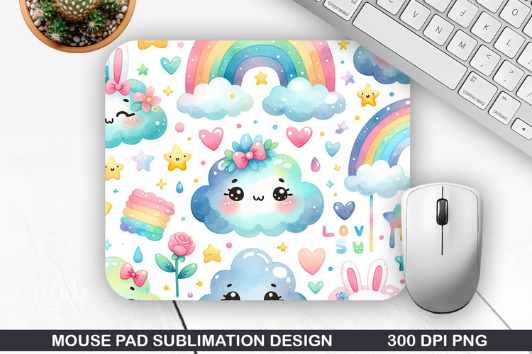 Rainbow Mouse Pad Sublimation PNG Design - Mouse Pad PNG