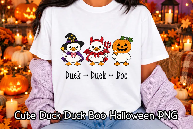 Cute Duck Duck Boo Halloween PNG