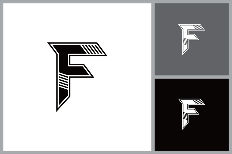 Sharp Geometric Letter F Symbol for Tech and Sport