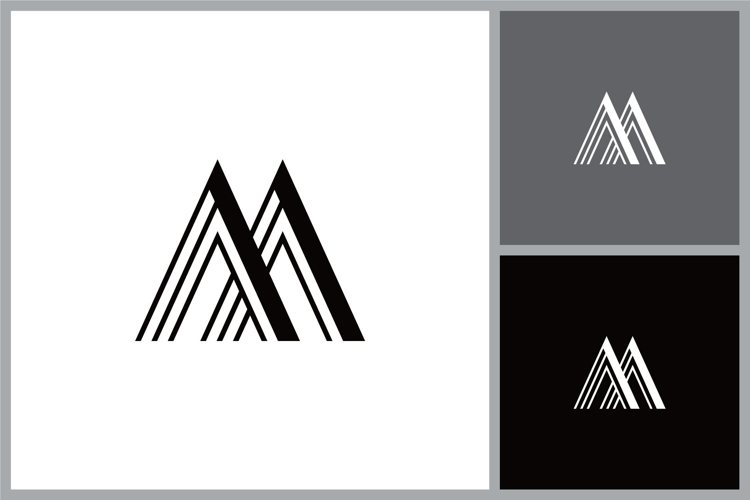 Modern Wide Letter M Monogram Icon for Corporate Identity