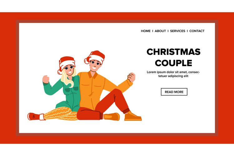 christmas couple vector