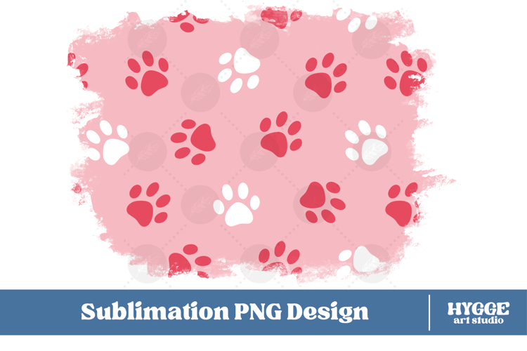 American 4th of July Cat Dog Paw Background Png Sublimation