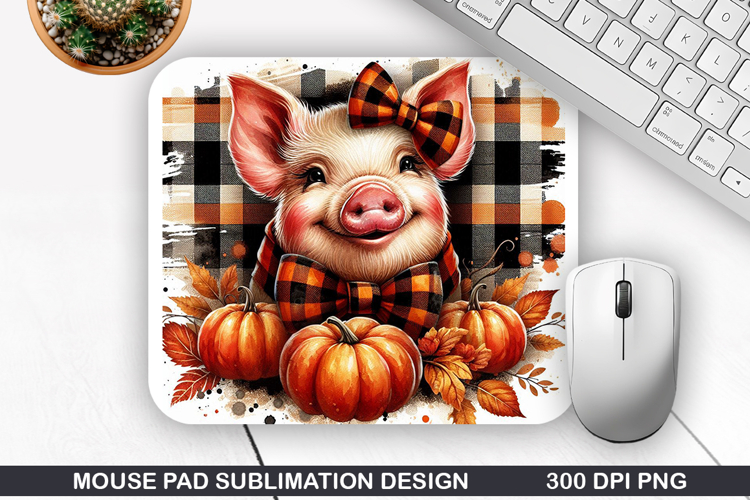 Schwein Mouse Pad Sublimation, Autumn Mouse Pad PNG Design
