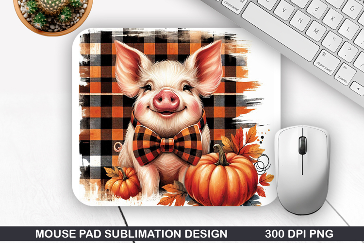 Schwein Mouse Pad Sublimation, Autumn Mouse Pad PNG Design