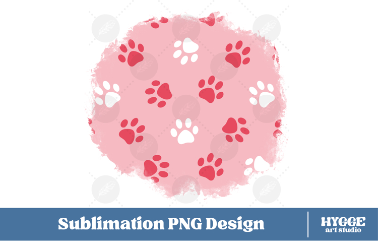 American 4th of July Cat Dog Paw Background Png Sublimation