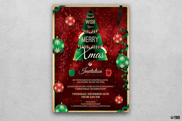 Christmas Invitation Template V7 example image 1