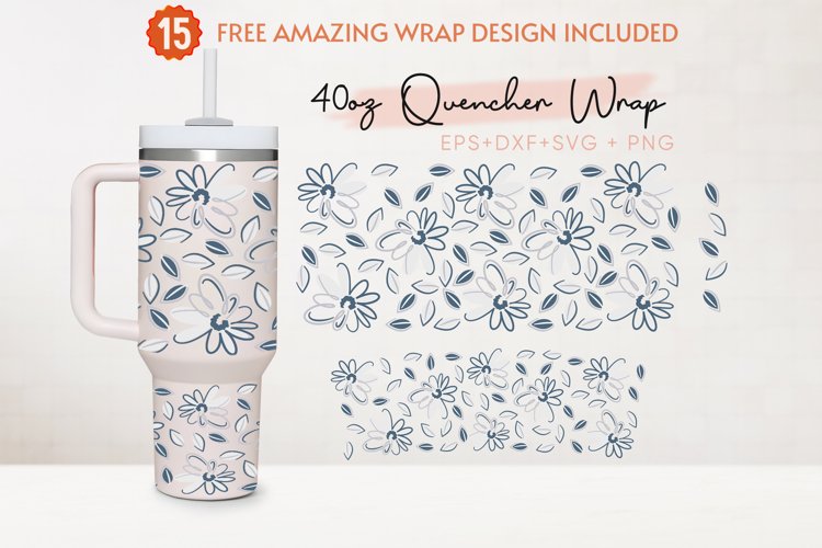 Daisy 40oz Quencher Tumbler, Flower, Lovely Floral, Spring