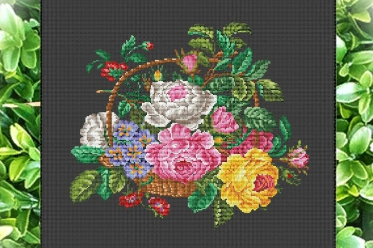 Embroidery scheme In the basket (2130986) Cross Stitch Design Bundles