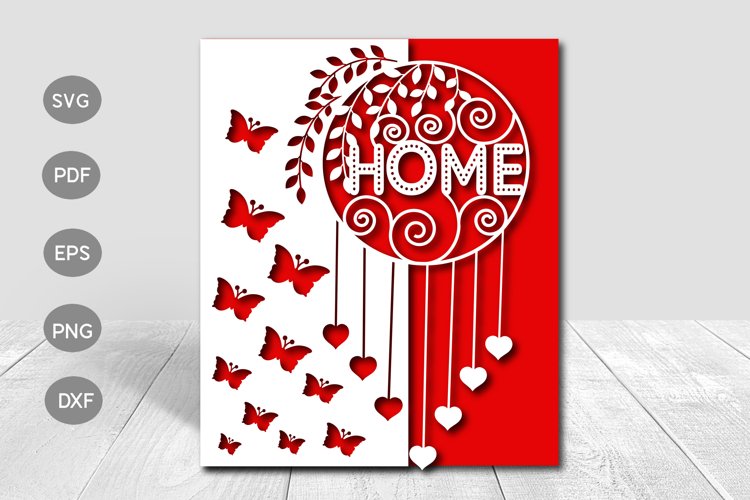Home Papercut Card Cover Template SVG Designt5