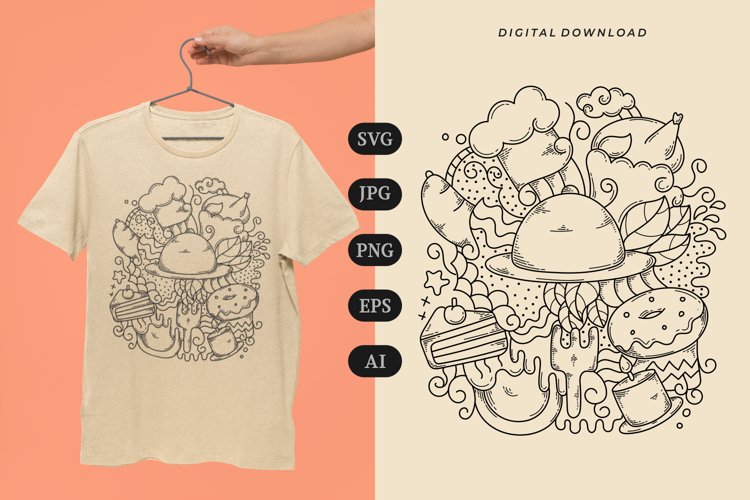 Food Doodle T-shirt | SVG