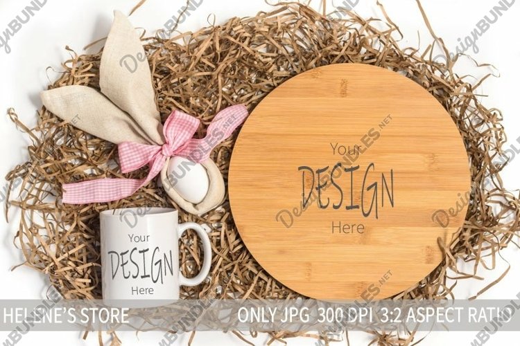 Easter mug mockup|Round easter sign mockup|Farmhouse mockup