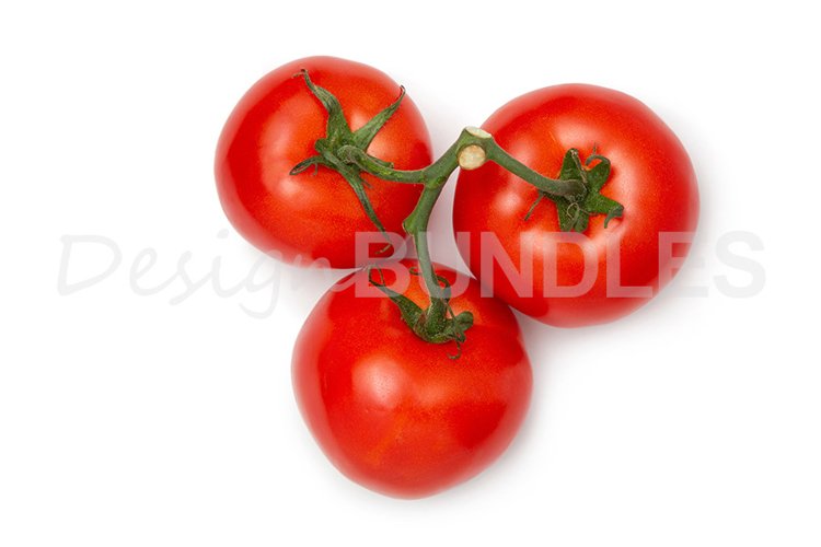 Several tomatoes on a white background. fresh vegetables.