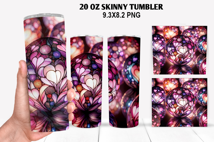 Valentine Skinny Tumbler 20oz Wrap Design, Valentine Tumbler