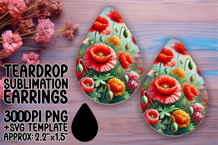 Artful Teardrop Design for Sublimation , Flower