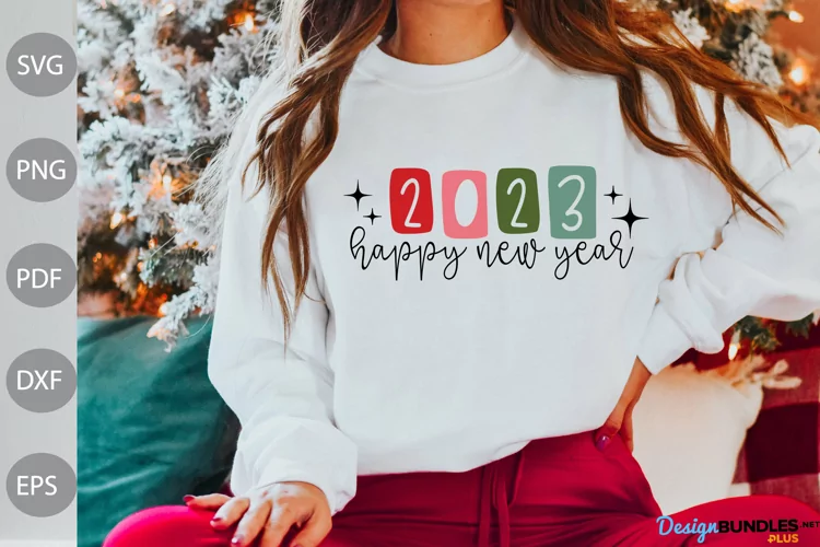 New Year SVG Design | 2023 Happy New Year SVG