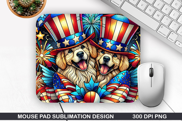 Dog Mouse Pad Sublimation, 4th Of July Mouse Pad PNG