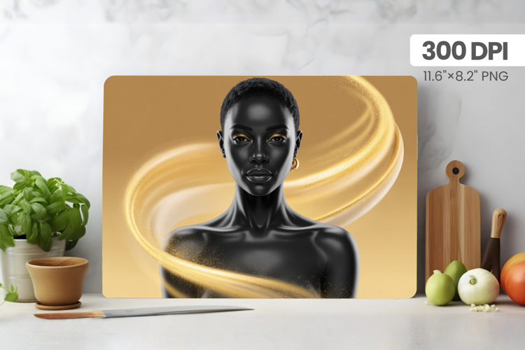 Afro Girl/Woman Melanin braided hair Cutting Board PNG Desig