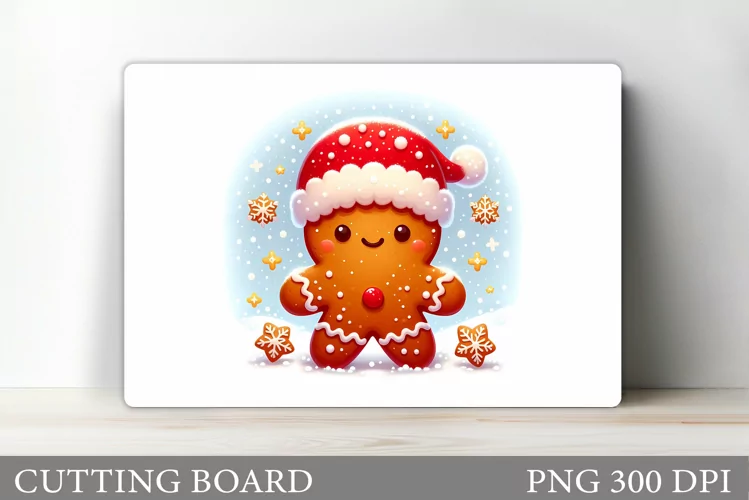 Gingerbread Cutting Board. Christmas Cutting Board Design