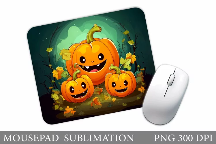 Cute Pumpkin Mouse Pad. Halloween Pumpkin Mouse Pad Design