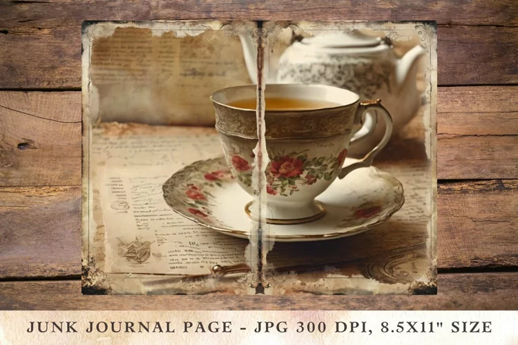 Printable Junk Journal Pages tea party 1