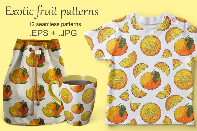 Oranges. Seamless pattern for kitchen, restaurant or shop example image 1