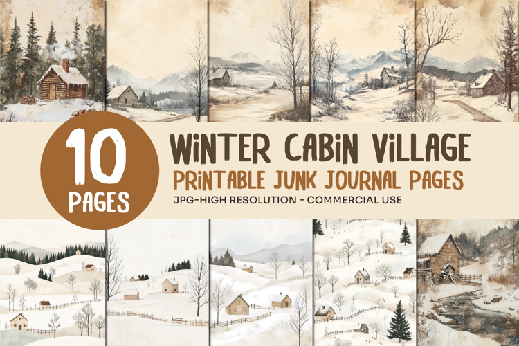 Winter Cabin Village Journal Pages